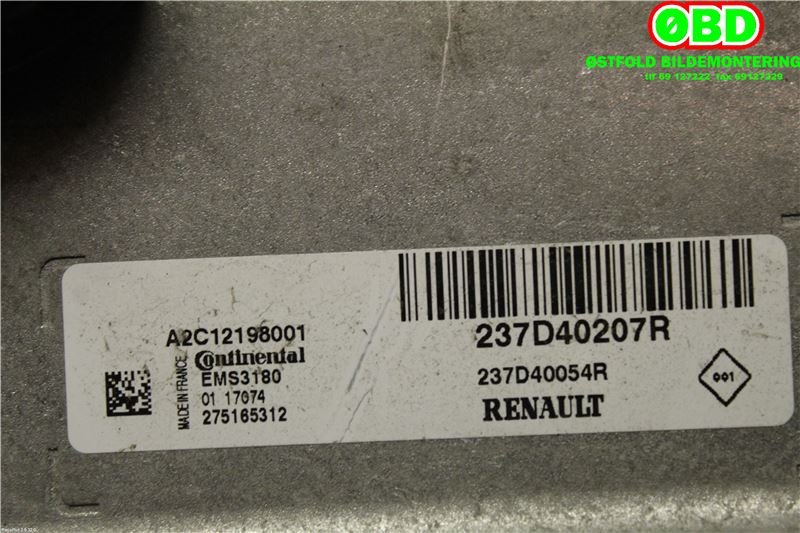 Styreenhet diverse til Renault Zoe 2013-2019 (Fase 1)  (RENAULT|237D40207R|)