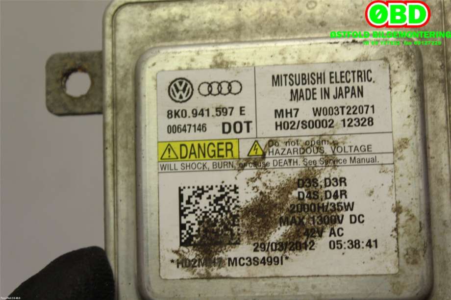 Styreenhet xenon/ballast til Audi A4 2007-2014 (Type IV) (B8) (B8) (AUDI|8K0 941 597 E|W003T22071|8K0941597E)