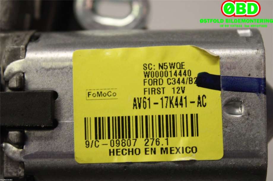 Viskermotor bakrute til Ford C-Max 2010-2015 (Type II, Fase 1)  (FORD|1755929|W000014440|AV6117K441AC)