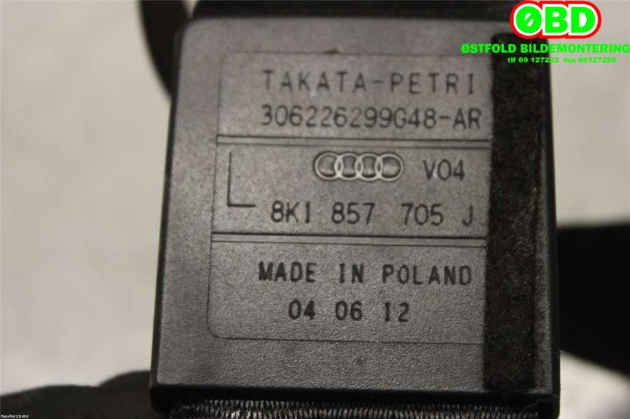 Airbag beltestrammer til Audi A4 2007-2014 (Type IV) (B8) (B8) (AUDI|8K1 857 705 J||8K1857705J)