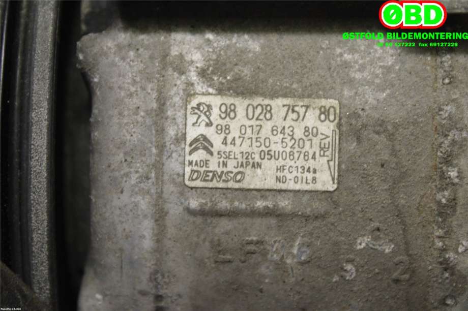 Aircondition kompressor til Peugeot Partner 2015-2019 (Type II, Fase 2)  (PEUGEOT|98 028 757 80|98 197 149 80|9802875780)