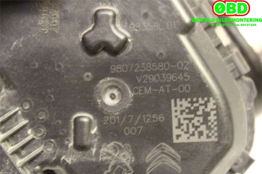 Spjeldhus til Peugeot Partner 2015-2019 (Type II, Fase 2)  (PEUGEOT|98 303 011 80||9807238580)