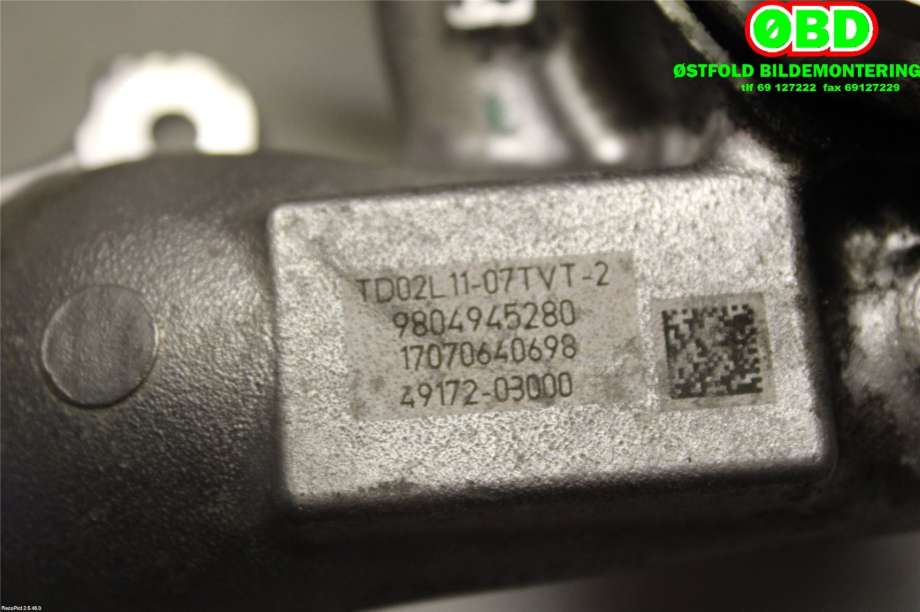 Turbo til Peugeot Partner 2015-2019 (Type II, Fase 2)  (PEUGEOT|98 049 452 80||9804945280)