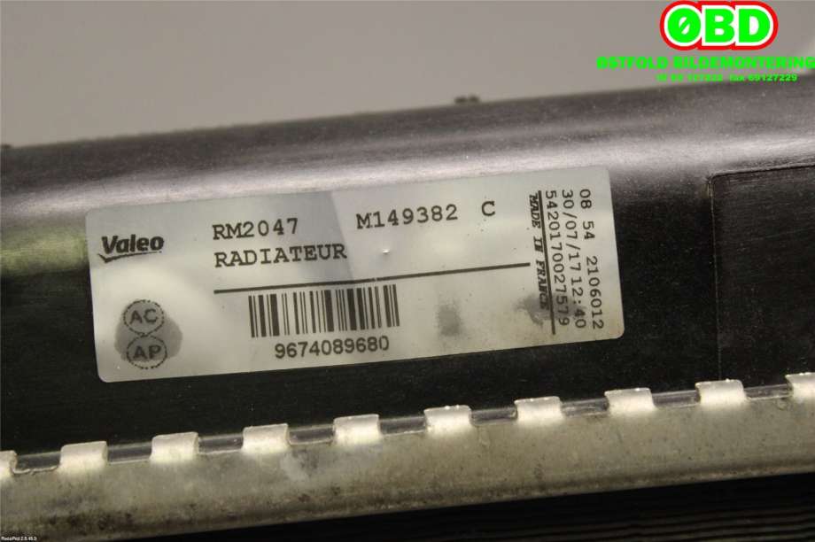 Radiator (manuell gir) til Peugeot Partner 2015-2019 (Type II, Fase 2)  (PEUGEOT|1330Y5||9674089680)