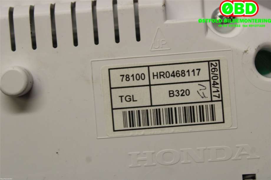 Instrumentpanel til Honda Civic 2017-->> (Type X)  (HONDA||78100TGLB320)