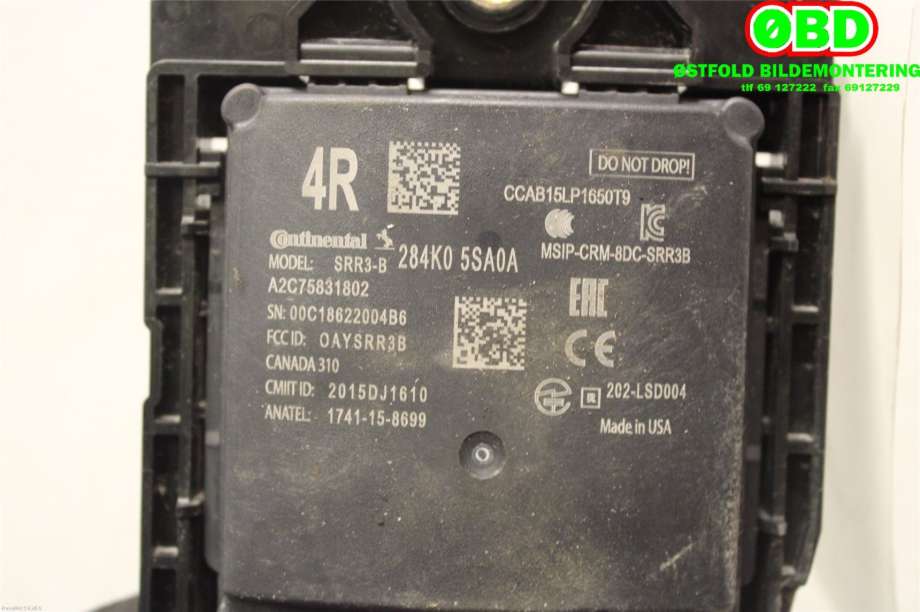 Sensor radar til Nissan Leaf 2018-->> (Type II)  (NISSAN|284K05SA0A|)