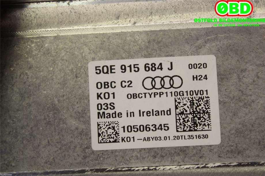 Batterilader (OBC - On Board Charger) til Audi e-tron 2018-->>  (AUDI|5QE 915 684 J||5QE915684J)