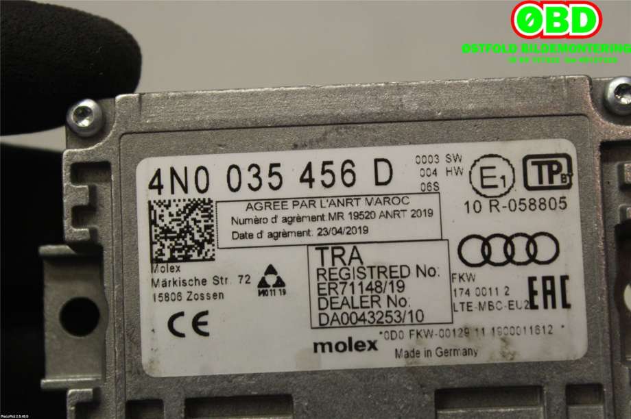 Antenne forsterker til Audi e-tron 2018-->>  (AUDI|4N0 035 456 D||4N0035456D)