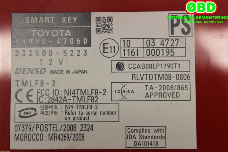 Styreenhet diverse til Toyota Prius 2009-2016 (Type III) (COMBI) (COMBI) (TOYOTA|8999047060|2325005223)