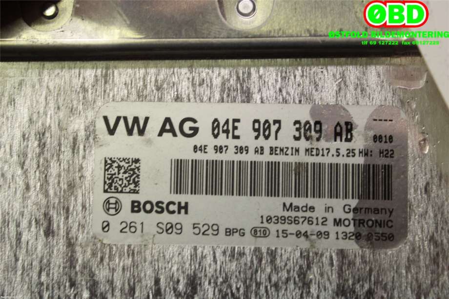 Styreenhet motor til VW Golf VII 2012-2017 (Fase 1)  (VOLKSWAGEN|04E 906 027 FL|0261S09529|04E907309AB)