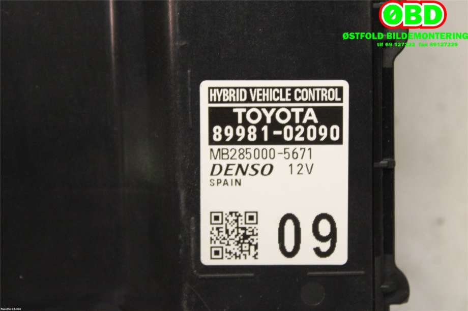 Styreenhet batteri til Toyota Corolla 2019-->> (TOYOTA|8998102090|)