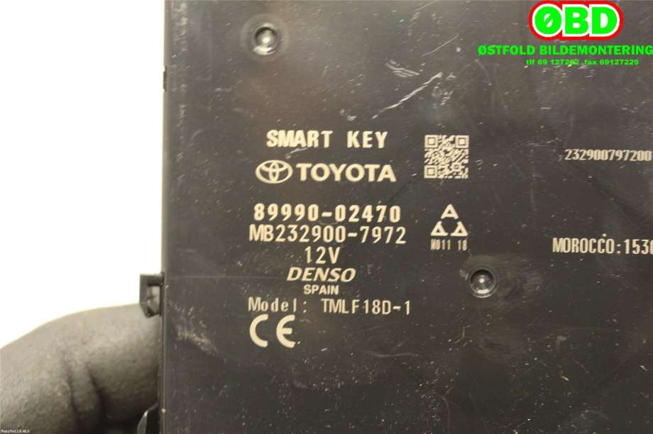 Styreenhet nøkkelfri/keyless til Toyota Corolla 2019-->>  (TOYOTA|899H002050|2329007972|8999002470)