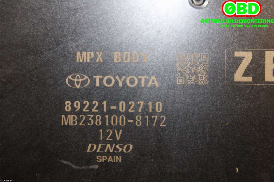 Styreenhet comfort (BCM) til Toyota Corolla 2019-->>  (TOYOTA||2381008172|8922102710)