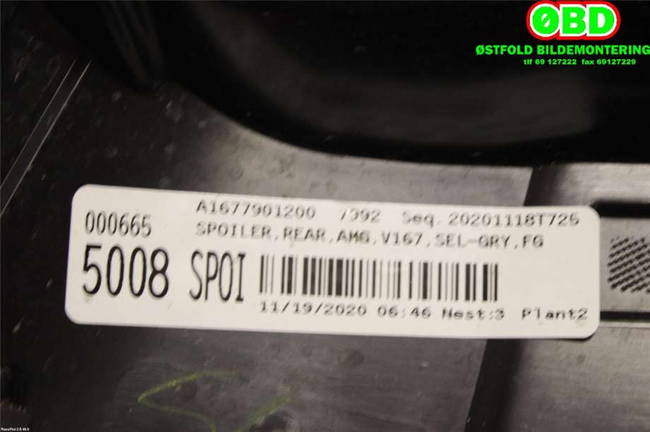 Spoiler bak til Mercedes GLE 2019-->> (W167) (W167) (MERCEDES|A 167 790 13 00||1677901200)