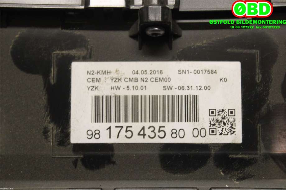 Instrumentpanel til Toyota Proace 2016-->> (Type II) (TOYOTA||9817543580)