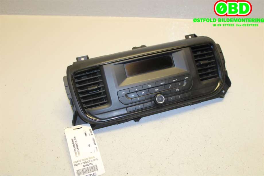 Bilstereo diverse til Toyota Proace 2016-->> (Type II) (TOYOTA||9812067580)