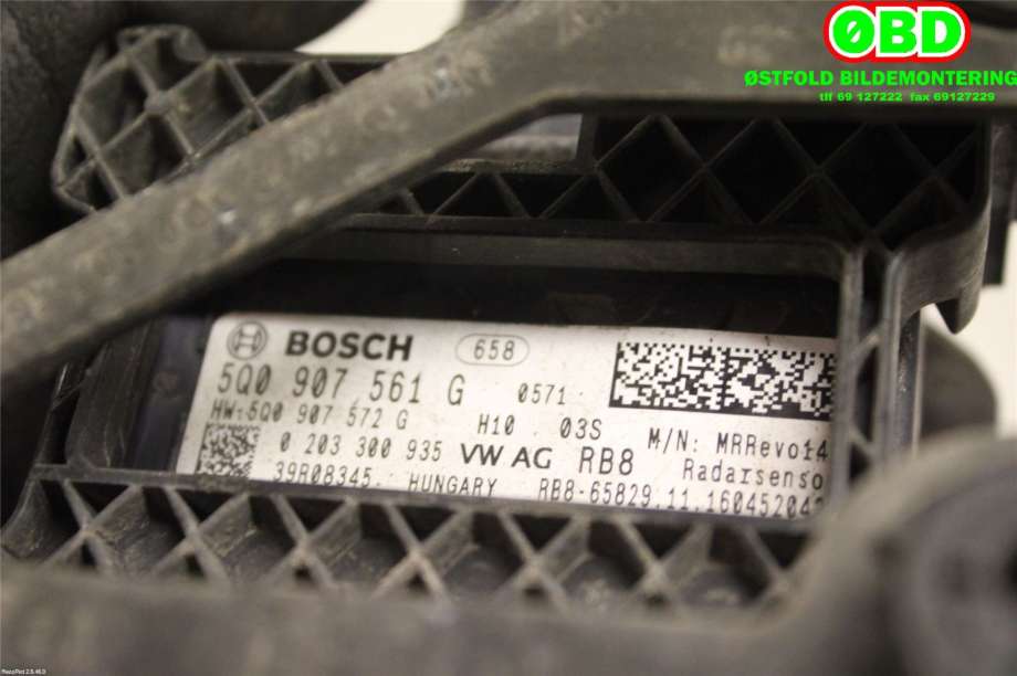 Sensor radar til Audi A3 2016-2020 (Type III, Fase 2)  (AUDI|5Q0907561G|)