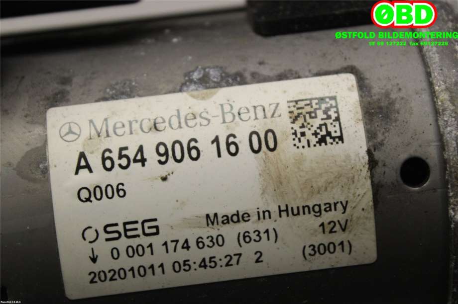 Starter diesel til Mercedes GLE 2019-->> (W167) (W167) (MERCEDES|A 654 906 16 00||6549061600)