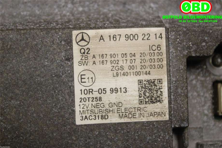 Instrumentpanel til Mercedes GLE 2019-->> (W167) (W167) (MERCEDES|A 167 900 22 14||1679002214)