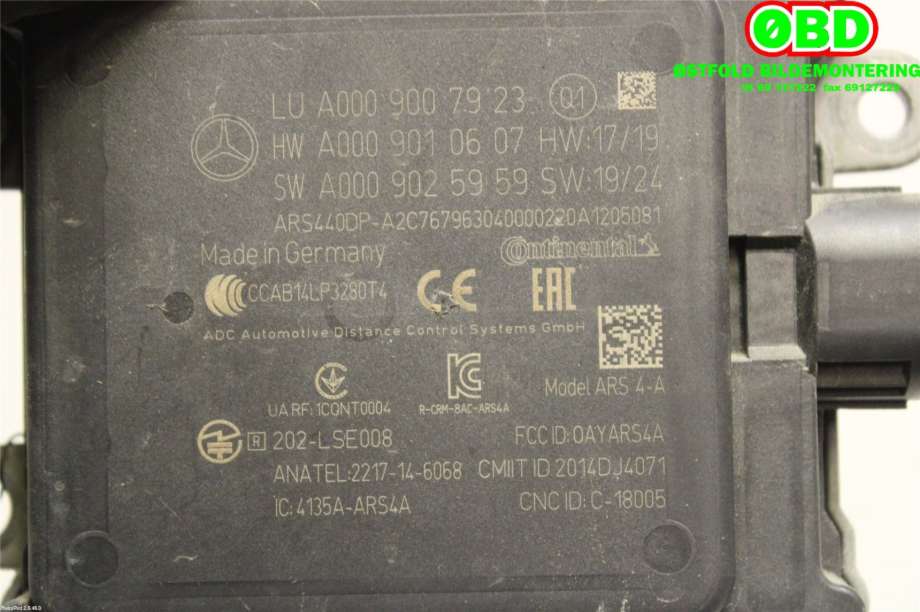 Sensor radar til Mercedes GLE 2019-->> (W167) (W167) (MERCEDES|A 000 900 79 23||0009007923)