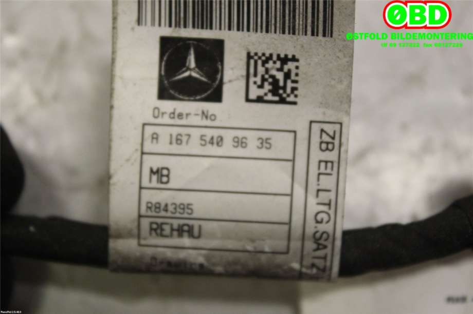 Ledningsnett til Mercedes GLE 2019-->> (W167) (W167) (MERCEDES|A 167 540 96 35||1675409635)