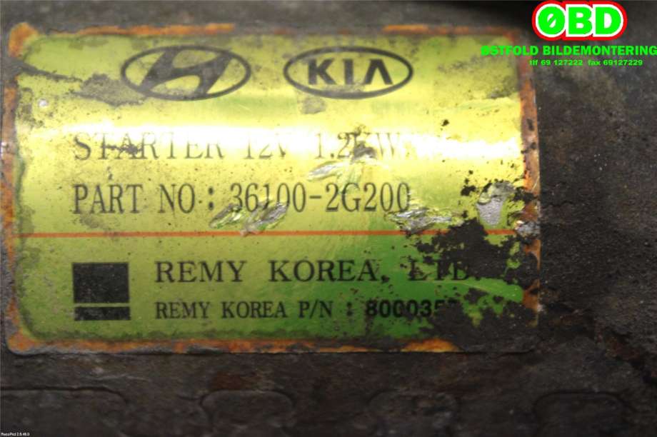 Starter til Hyundai Ix35 2010-2015  (HYUNDAI|361002G200|)