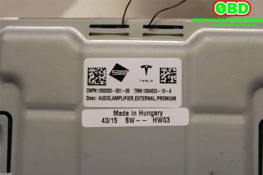 Bilstereo forsterker til Tesla Model S 2016-2021 (Fase 2)  (TESLA|100483310A|)