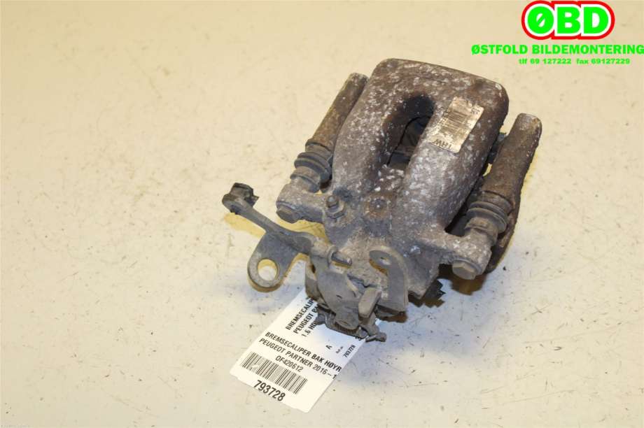 Bremsecaliper høyre bak til Peugeot Partner 2015-2019 (Type II, Fase 2)  (PEUGEOT|4402 F6|)