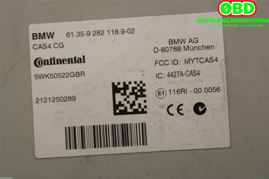 Styreenhet diverse til BMW 5-Serie 2010-2017 (F10/F11) (F10/F11) (BMW|61 35 6 809 374||61359282118)