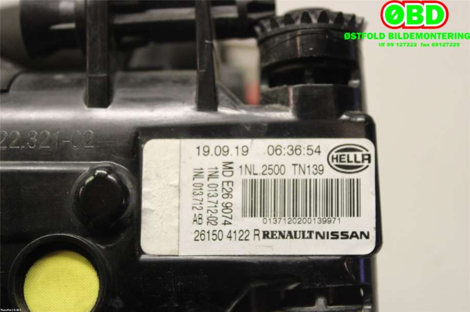 Tåkelykt høyre foran til Renault Zoe 2013-2019 (Fase 1)  (RENAULT|261504122R|)