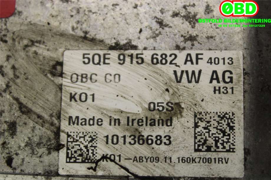 Batterilader (OBC - On Board Charger) til Audi A3 2016-2020 (Type III, Fase 2)  (AUDI|5QE 915 682 AF|5QE 915 682 BG|5QE915682AF)