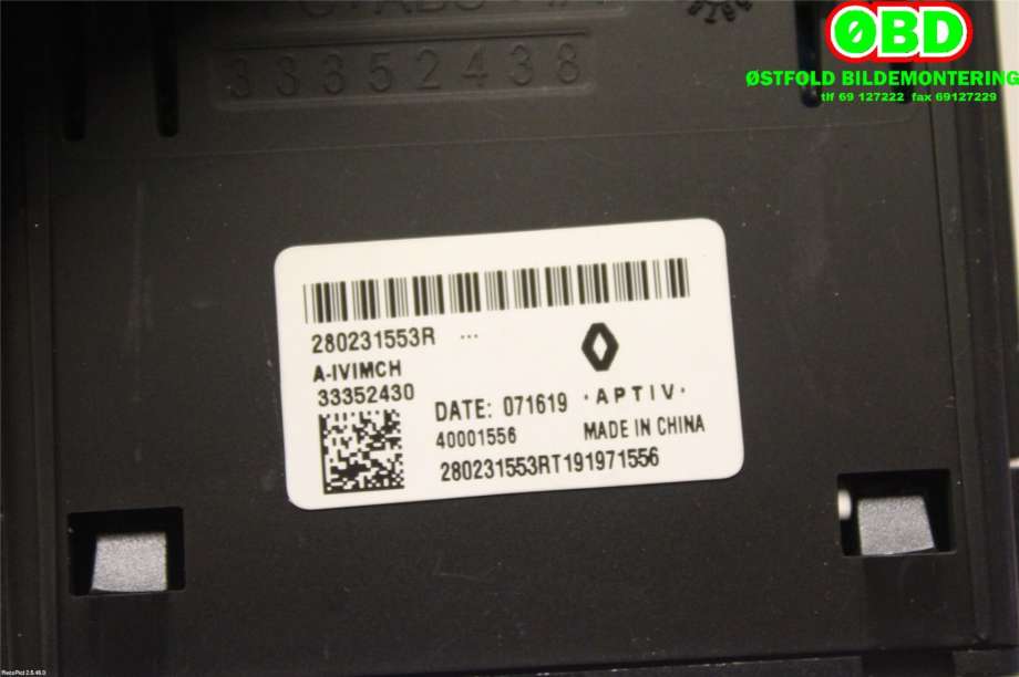 Diverse deler til Renault Zoe 2013-2019 (Fase 1)  (RENAULT||280231553R)