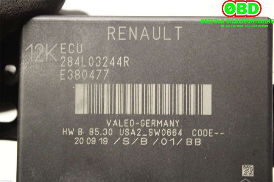 Styreenhet parkering til Renault Zoe 2013-2019 (Fase 1) (RENAULT|284L03244R|284L08347R)