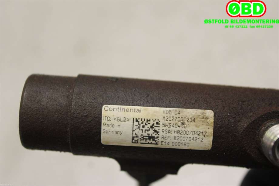 Dyseskinne (fuelrail) til Nissan Qashqai 2010-2014 (Type I, Fase 2) (NISSAN||8200704212)