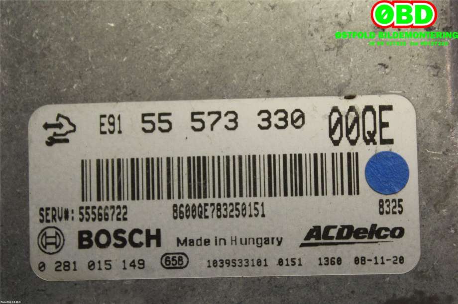 Styreenhet motor til Opel Insignia A 2009-2014  (OPEL|55573330|12 37 199)