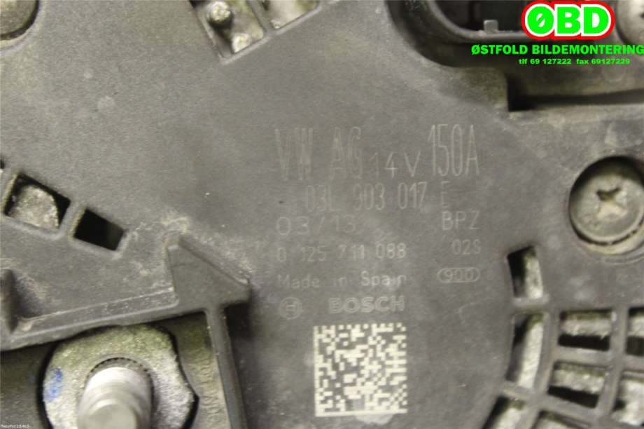 Dynamo til Audi A4 2007-2014 (Type IV) (B8) (B8) (03L 903 017 E|03L 903 017 EX|03L903017E)