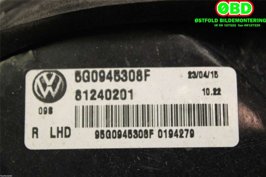Baklykt høyre indre til VW e-Golf 2014-2017 (Fase 1)  (VOLKSWAGEN|5G0 945 308 F||5G0945308F)