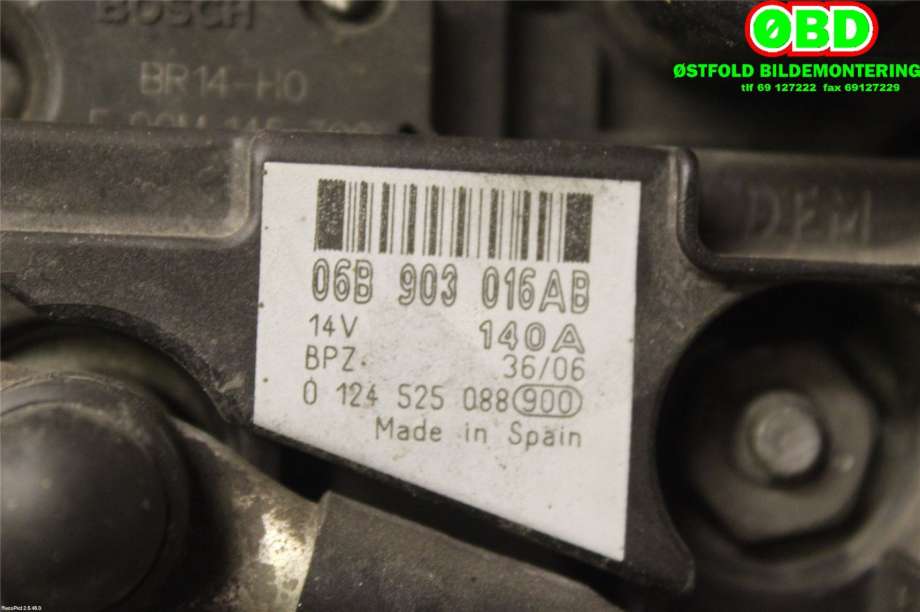 Dynamo til Audi A4 2004-2008 (Type III) (B7) (B7) (AUDI|06B 903 016 AB||06B903016AB)