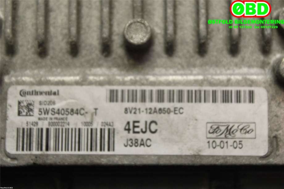 Styreenhet motor til Ford Fiesta 2008-2012 (Type VI, Fase 1)  (FORD|1540358||8V2112A650EC)