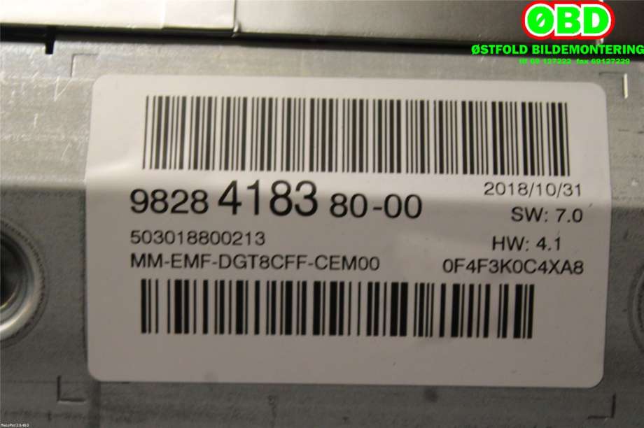 Instrument kjørecomputer til Peugeot 5008 2017-->> (Type II)  (PEUGEOT|9828418380|9830424280)