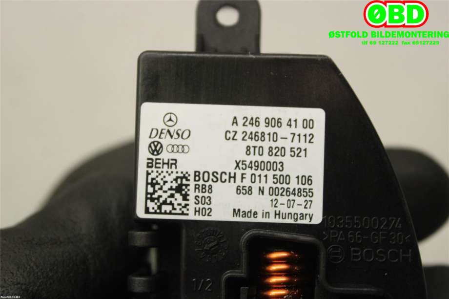Varmeapparat motstand til Audi A5 2007-2016 (Type I)  (AUDI|8T0 820 521|8T0 820 521 G|8T0820521)