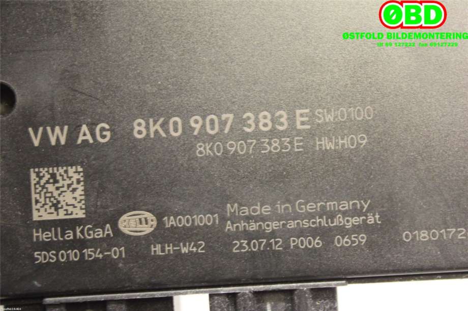 Styreenhet hengerfeste til Audi A5 2007-2016 (Type I)  (AUDI|8K0 907 383 E||8K0907383E)