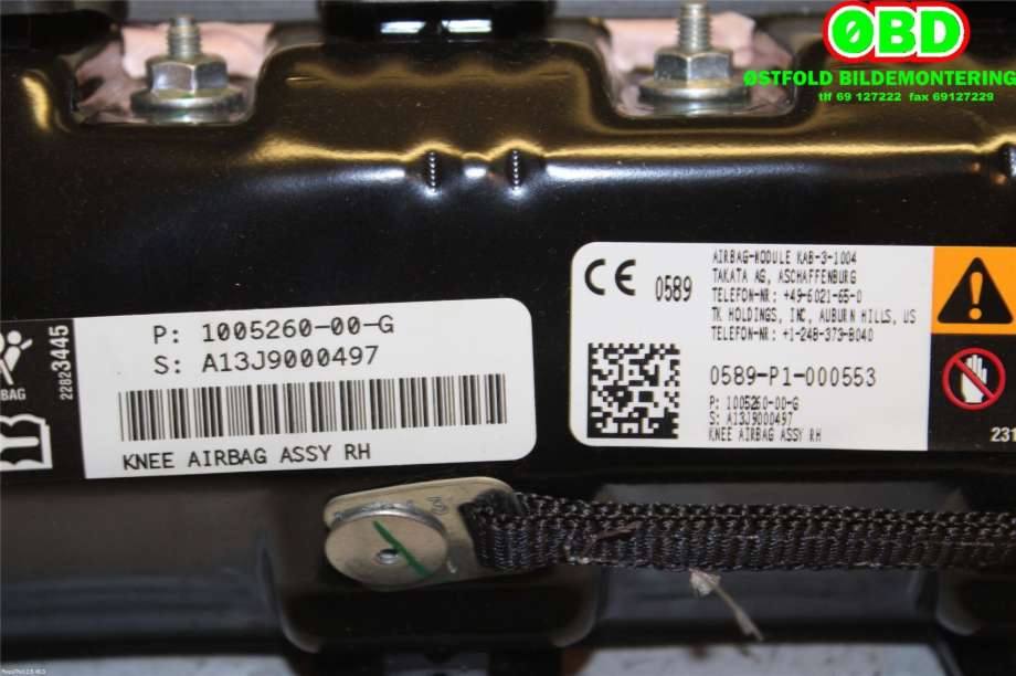 Airbag kne til Tesla Model S 2013-2016 (Fase 1)  (TESLA|100526000G|)