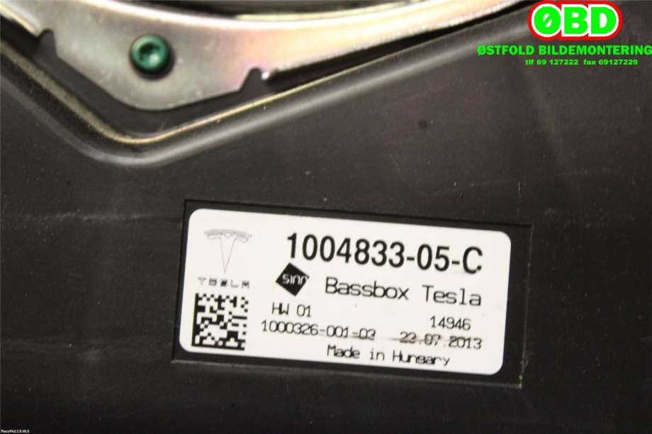 Bilstereo diverse til Tesla Model S 2013-2016 (Fase 1)  (TESLA|100483305C|)