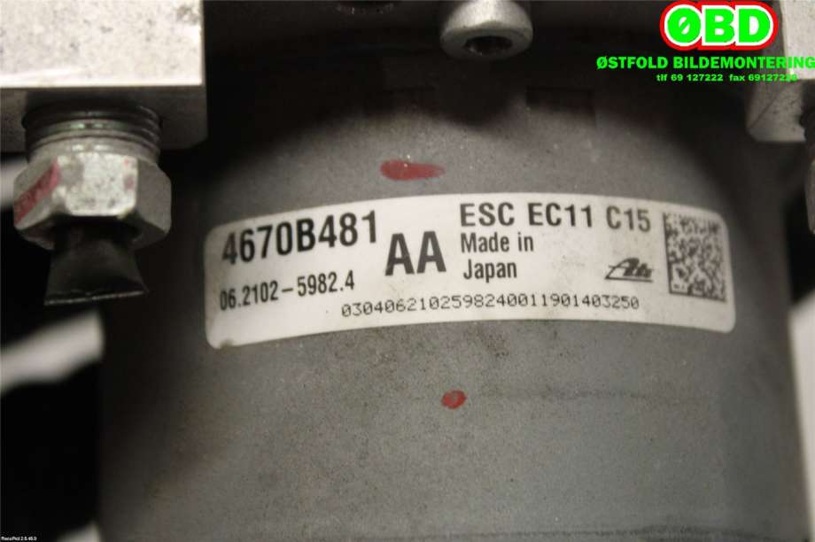 ABS sentral til Mitsubishi Outlander 2015-->> (Type III, Fase 2) (MITSUBISHI|4670A919|)