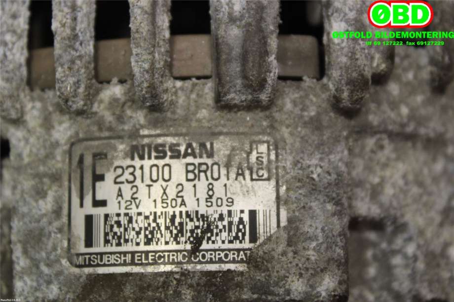 Dynamo til Nissan Qashqai 2010-2014 (Type I, Fase 2)  (NISSAN|23100BR01A|)