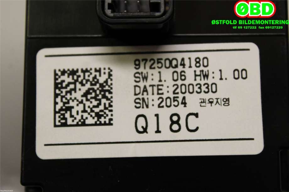 Varmeapparat betjening til Kia Niro 2016-2021  (KIA|97250Q4180CA||97250Q4180)