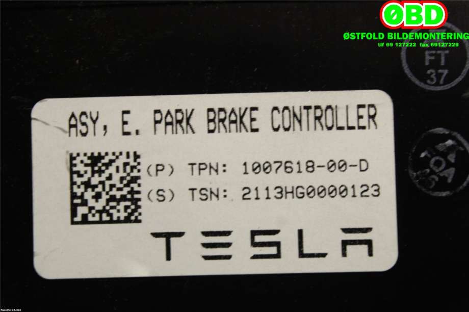 Styreenhet elektrisk parkbrems (EPB - Electric Parking Brake) til Tesla Model S 2013-2016 (Fase 1)  (TESLA|100761800D|)