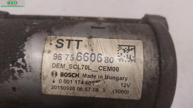 Starter diesel til Citroën Berlingo 2015-2019 (Type II, Fase 2)  (CITROEN|96 756 606 80|1627650980|9675660680)