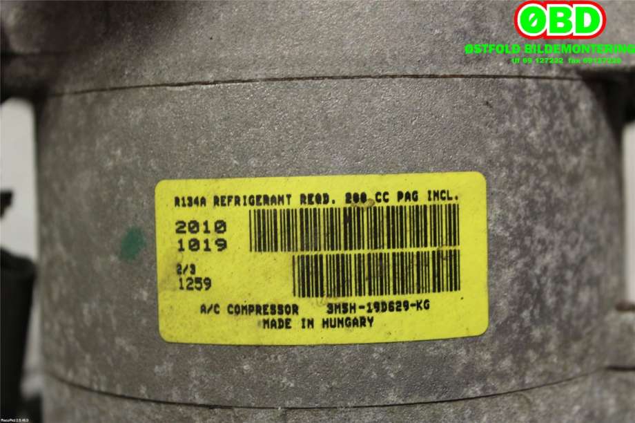 Aircondition kompressor til Ford Focus 2008-2010 (Type II, Fase 2)  (FORD|1677171||3M5H19D629KG)